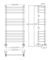 Margaroli Sole 464/11 Полотенцесушитель водяной для ГВС 53,5х107h (int 47), цвет: gold 4644711GON