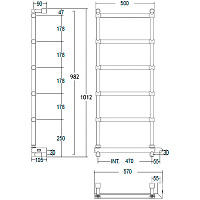 Margaroli Sole 542 Полотенцесушитель электрический 57х101h (47), выкл. справа, цвет: chrome 5424706CRNB