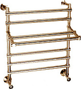 Margaroli Sole 452 Полотенцесушитель водяной с полкой 53,5х62h (47) нижнее, цвет: bronze/old brass 4524705OBP