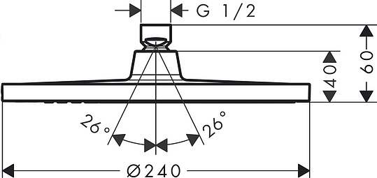 Hansgrohe Crometta S Верхний душ 24 см, 1 вид струи, регулируемый угол, цвет: хром 26723000