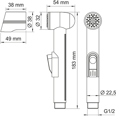 Wasserkraft Гигиенический душ, с фиксатором, цвет: черный матовый A081