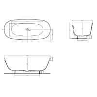 Salini Greca Ванна из S-Stone отдельностоящая 180x80 см, цвет: белый матовый 103121M