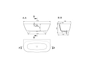 Salini Sofia Ванна из S-Stone пристенная 170x80 см, цвет: RAL полностью матовый 102522MF