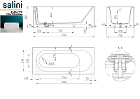 Salini Fabia Ванна из S-Sense пристенная 170x75 см, цвет: белый матовый 102611M