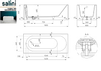 Salini Fabia Ванна из S-Sense пристенная 180x80 см, цвет: белый матовый 102612M