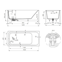 Salini Orlanda Kit Ванна из S-Sense встраиваемая 160x70 см, цвет: белый матовый 102115M