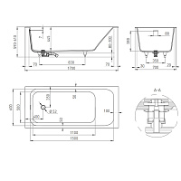 Salini Orlanda Kit Ванна S-Stone встраиваемая, прямоугольная, 168,5х69 см, цвет: белый матовый 102121M