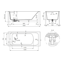 Salini Orlanda Kit Ванна из S-Sense встраиваемая 180x80 см, цвет: белый глянцевый 102112G