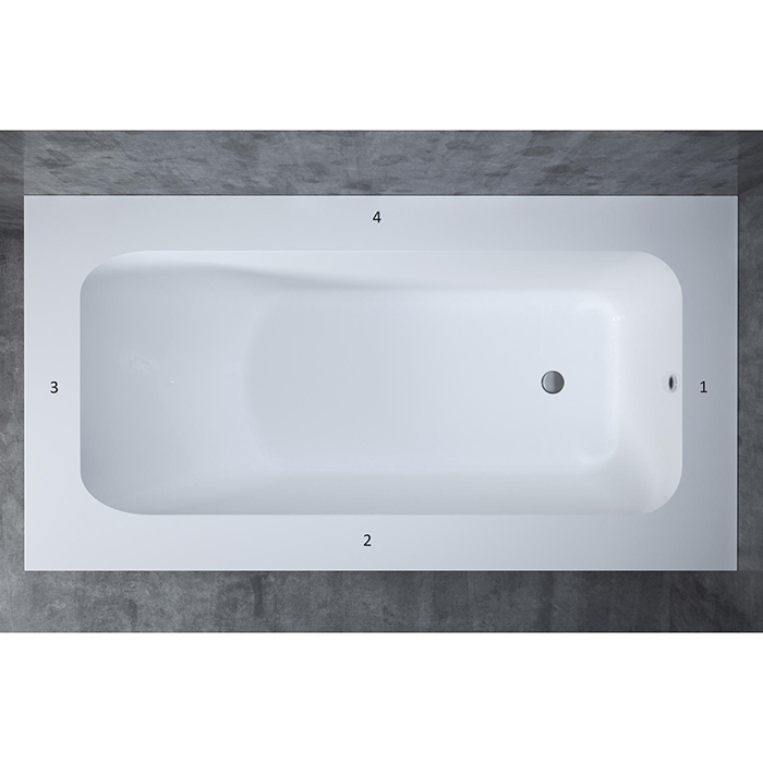 Salini Orlanda Ванна из S-Stone встраиваемая 190x100 см, цвет: белый матовый 102024M