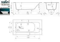 Salini Orlanda Ванна из S-Sense встраиваемая 190x100,4 см, цвет: RAL полностью матовый 102014MF