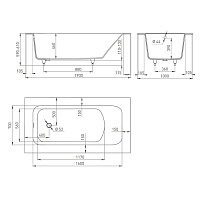 Salini Orlanda Kit Ванна из S-Stone встраиваемая 190x100 см, цвет: белый матовый 102124M