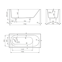 Salini Ornella Ванна из S-Sense встраиваемая 170x75 см, цвет: белый матовый 102311M