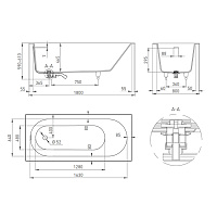 Salini Ornella Kit Ванна из S-Sense встраиваемая 180x80 см, цвет: белый матовый 102412M