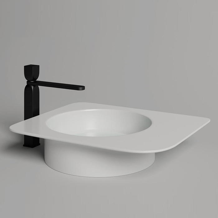 Salini Ninfea 02 S-Stone Раковина накладная 54,5х44,7х12h, цвет белый матовый 110521M