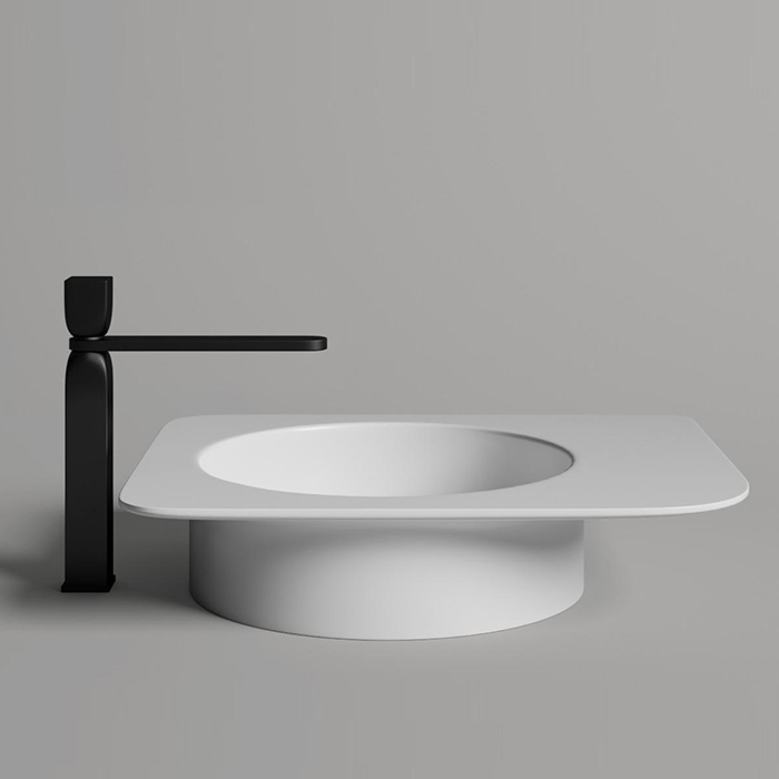 Salini Ninfea 02 S-Stone Раковина накладная 54,5х44,7х12h, цвет белый матовый 110521M