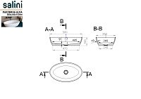 Salini Alda 01 S-Sense Раковина накладная 58х35х15h, глянцевый цвет: RAL 110611GF