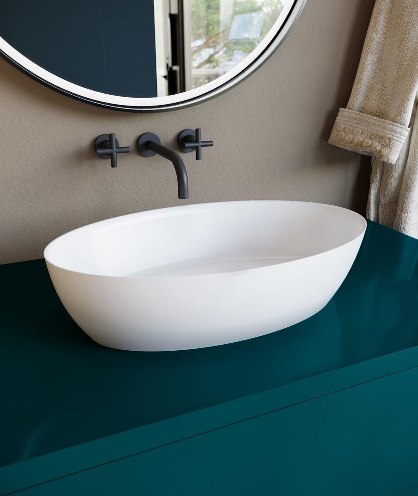 Salini Alda 01 Раковина чаша S-Stone, округлая, 58х35х15h см, цвет: по RAL, матовый 110621MF