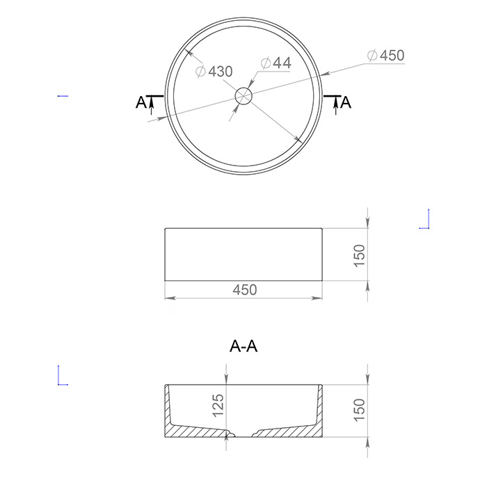 Salini Armonia 02 02 S-Sense Раковина накладная 45х45х15h, цвет: белый глянцевый 130112G