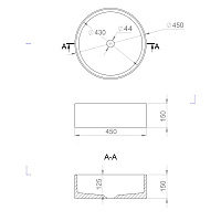 Salini Armonia 02 S-Sense Раковина накладная 45х45х15h, глянцевый цвет: RAL 130112GF