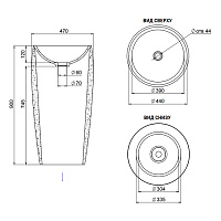 Salini Armonia 03 S-Sense Раковина напольная 47х47х90h, цвет белый глянцевый 130113G