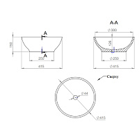 Salini Gloria 03 S-Stone Раковина накладная 42х42х15h, цвет белый матовый 1102203M