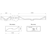 Salini Sonata S-Stone Раковина накладная 120х45х13h, цвет белый матовый 1401201M