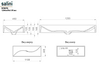 Salini Sonata S-Stone Раковина накладная 120х45х13h, матовый цвет: RAL 1401201MF