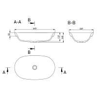 Salini Marea 01 S-Stone Раковина полувстраиваемая 64,5х38,7х16h, цвет белый матовый 1802201M