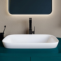 Salini Marea 02 S-Stone Раковина полувстраиваемая 59,8х39,8х16h, цвет белый матовый 1802202M