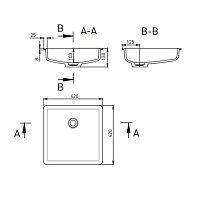Salini Marea 07 S-Stone Раковина встраиваемая снизу 42х42 см, цвет: белый матовый 1802207M