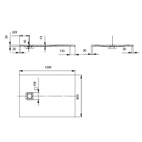 Salini Oasi S-Stone Душевой поддон 120х90х3h, цвет белый матовый 120322M