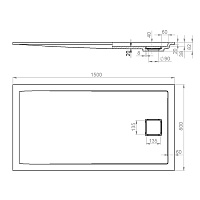 Salini Capri S-Sense Душевой поддон 150х80х8,2h, цвет белый матовый 120211M