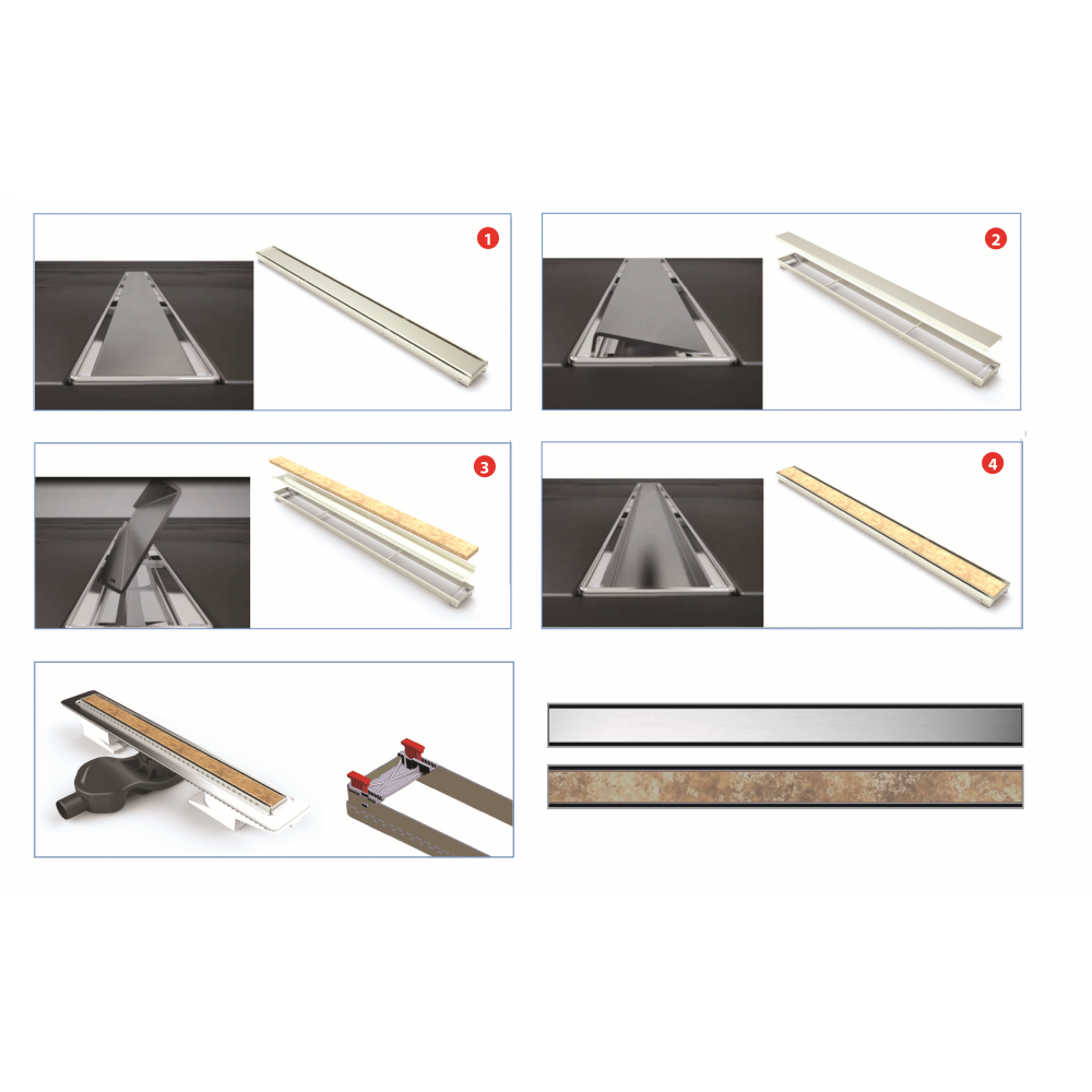 Berges B1 Keramik Желоб для водостока хh, цвет нержавеющая сталь 094117