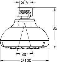 Grohe Tempesta Верхний душ 10х10хh8,5 см, цвет: хром глянцевый 26050001