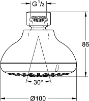 Grohe Tempesta Верхний душ 10х10хh8,6 см, цвет: хром глянцевый 27606001