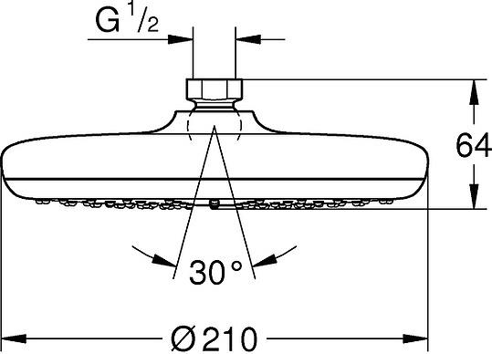 Grohe Tempesta Верхний душ 21х21хh6,4 см, цвет: никель матовый 26409EN0
