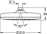 Grohe Tempesta Верхний душ 21х21хh6,4 см, цвет: никель матовый 26409EN0