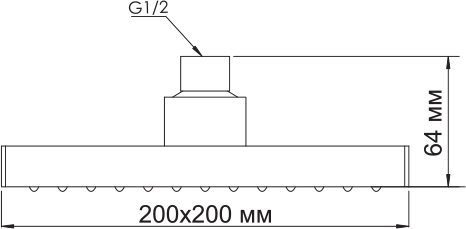 Wasserkraft Верхний душ 20х20хh6,4 см, цвет: хром A028