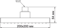 Wasserkraft Верхний душ 20х20хh6,4 см, цвет: хром A028