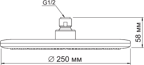 Wasserkraft Верхний душ 25х25хh5,8 см, цвет: хром A030