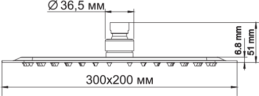 Wasserkraft Верхний душ 30х20хh5,1 см, цвет: хром A069