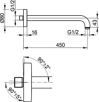 Keuco Настенный душевой кронштейн, цвет: хром 51688 010400
