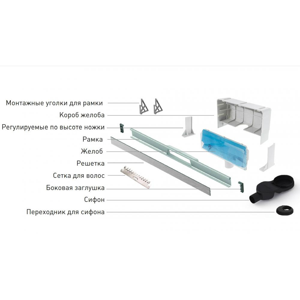 Berges Wall Желоб для водостока 60х21,6h, цвет хром глянец 091156