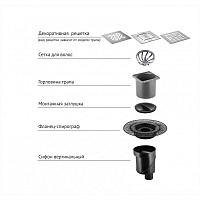 Berges Platz Antik Трап водосток 23,5х30,4h, цвет бронза 094061