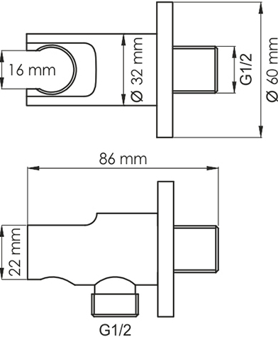 Wasserkraft Шланговое подключение с держателем, цвет: черный матовый A083