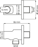 Wasserkraft Шланговое подключение с держателем, цвет: черный матовый A083