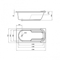 Berges Lumbo Ванна акриловая с каркасом 150х75х45h, цвет белый 050004