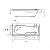 Berges Lumbo Ванна акриловая с каркасом 170х75х45h, цвет белый 050006