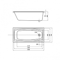 Berges Feya Ванна акриловая c каркасом 150х70х40h, цвет белый 050013