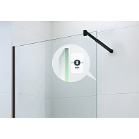 Berges Sky Black Душевая стенка 900 90х200h, цвет черный матовый 064009